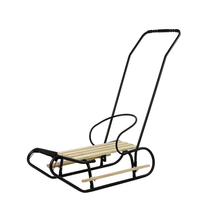 LeanToys import szán, acél/fa, 83 cm, fekete/bézs