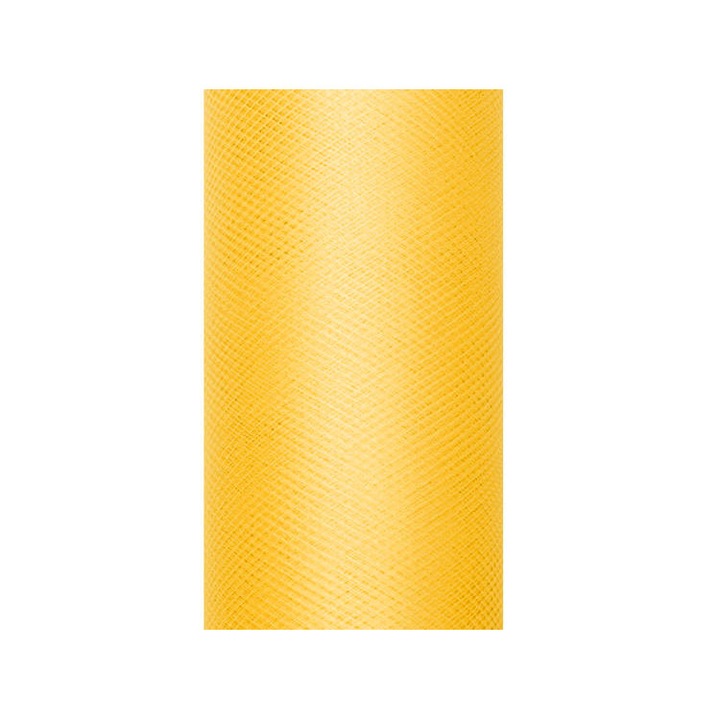 Ролка от тюл, PartyDeco, Жълто, 0,3х9м