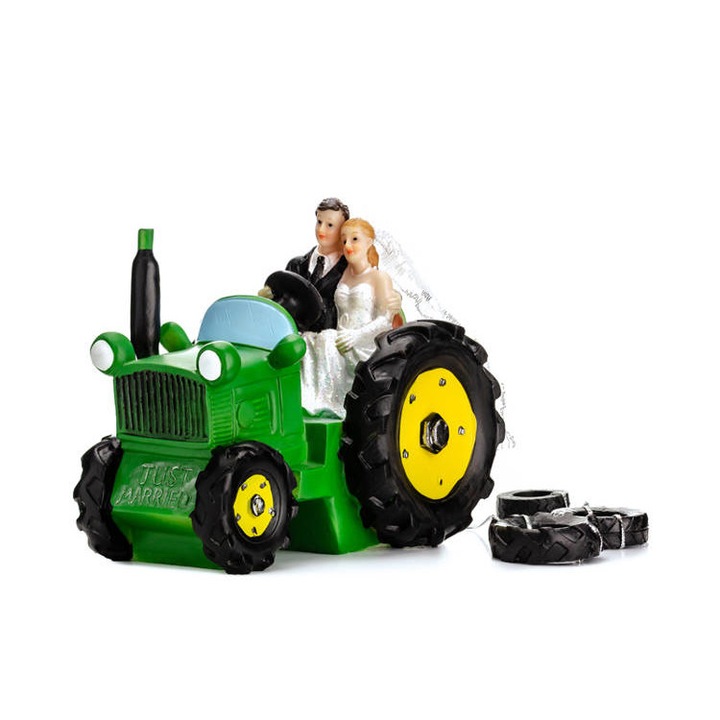 Esküvői figura - Pár motoron, PartyDeco, 11,5 cm, Többszínű