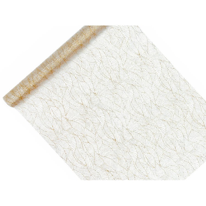 Rola organza, PartyDeco, 0.48 x 9 m, Alb