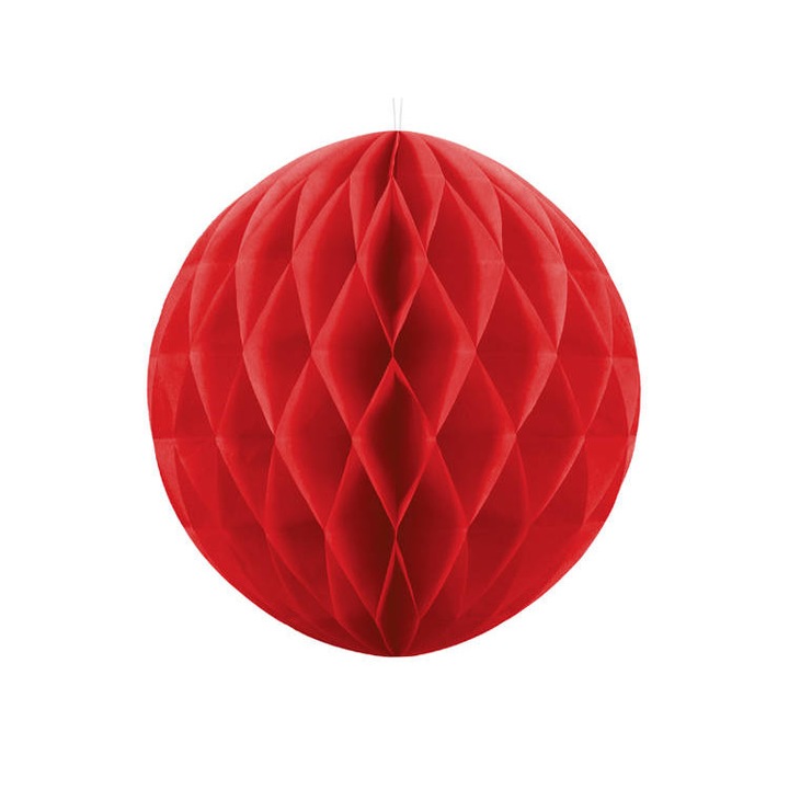 Minge decorativa, PartyDeco, Hartie, 40 cm, Rosu