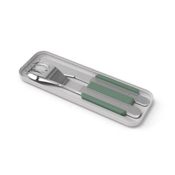 Set de tacamuri de calatorie, Monbento, Inox, Verde