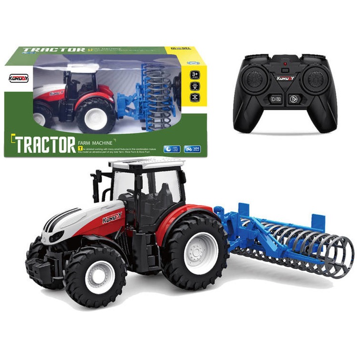 Tractor cu telecomanda, Import LEANToys, Multicolor, 3 ani+