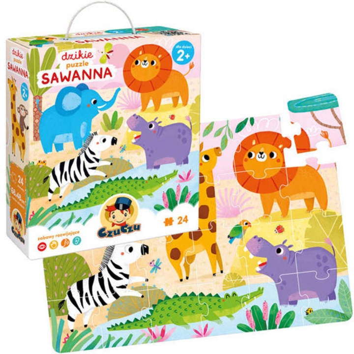 Puzzle - Savanna, CzuCzu, 2 ani+, 24 piese, Multicolor
