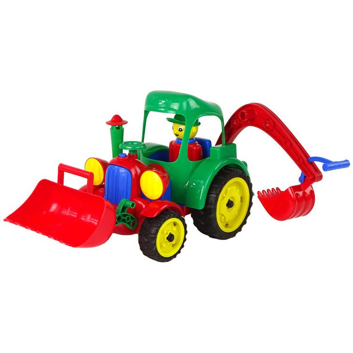 Tractor excavator mare cu roata, Cauciuc, Multicolor