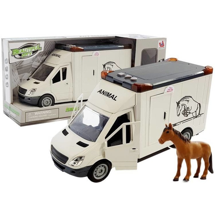 Camion de jucarie + figurina cal, LEAN Toys, 39cm x 18cm x 2.5cm, 3 ani +