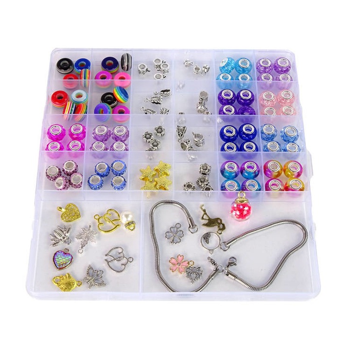 Set Margele artizanat, Import LEANToys, 3 ani+, Multicolor