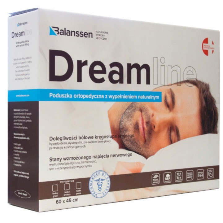 Perna Ortopedica Balanssen, Coaja Hrisca, Alba, Suport Cervical si Lombar Ergonomic, Hipoalergenica, Somn Corect, Confort Natural, Reducere Tensiune Musculara, Echilibru Postural, Sanatate Coloana Vertebrala, Relaxare, Antialergica, Odihna