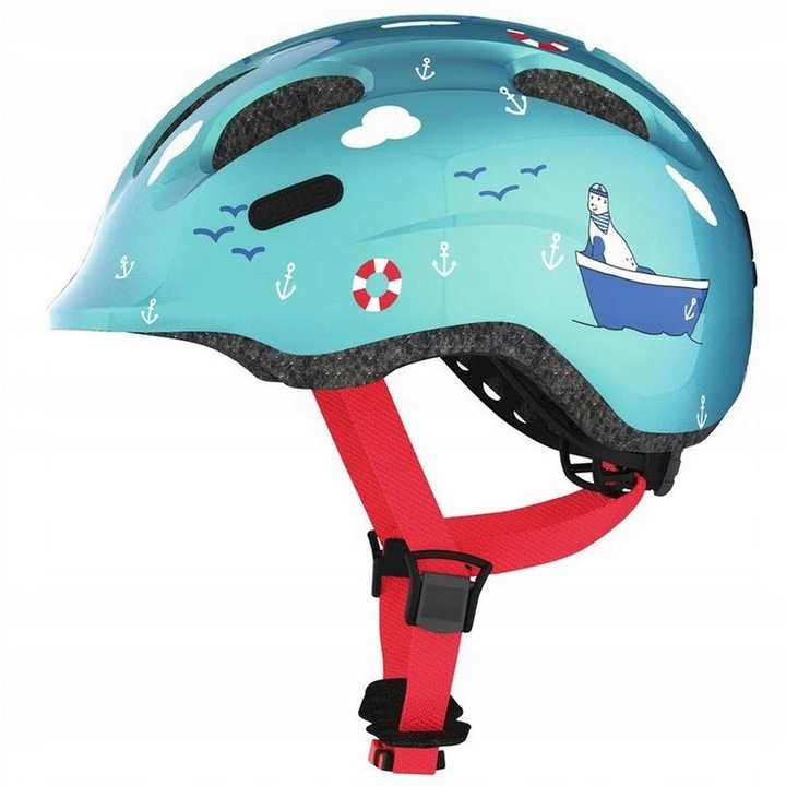 Casca bicicleta copii Smiley 2.0, Abus, Policarbonat, Turcoaz, S