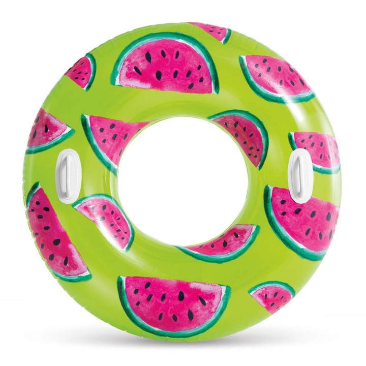 Felfújható medence, Intex, PVC, Görögdinnye nyomat, 107 cm, Többszínű,