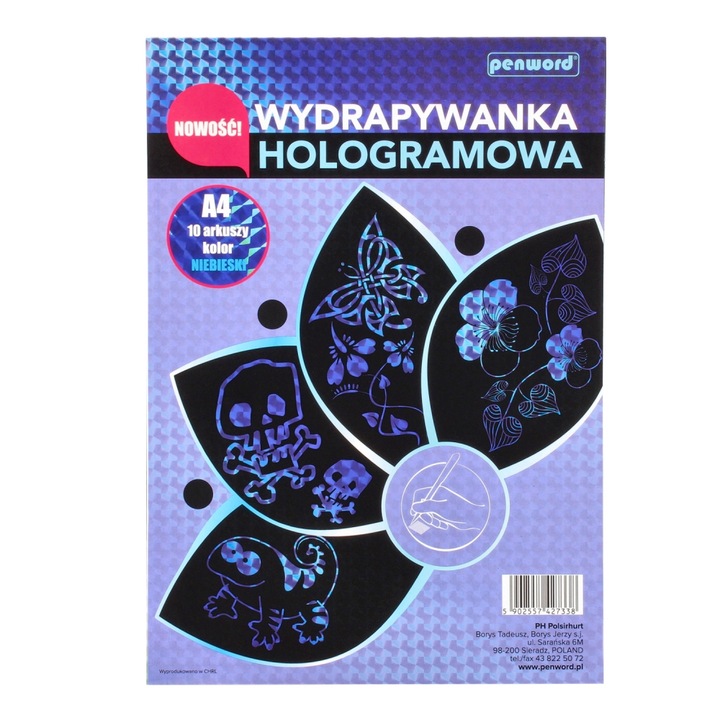 Set planse razuibile, Penword, A4, Holografic, +3ani, Multicolor