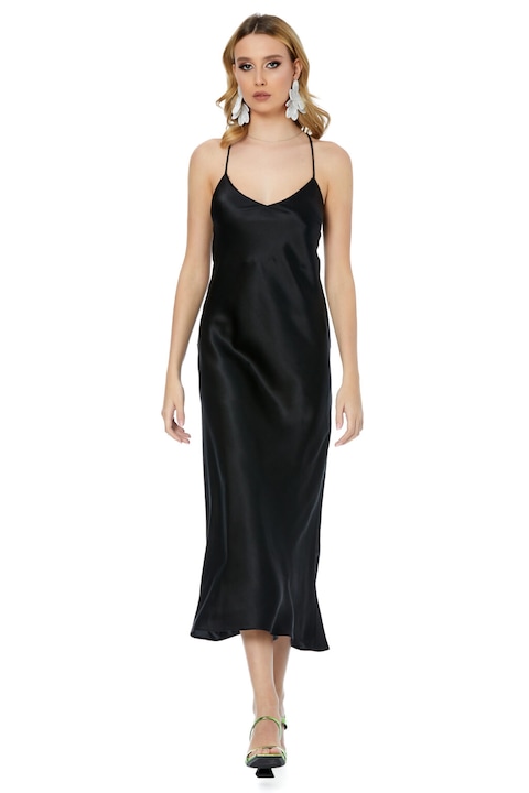 Черна копринена рокля Framboise Kimber