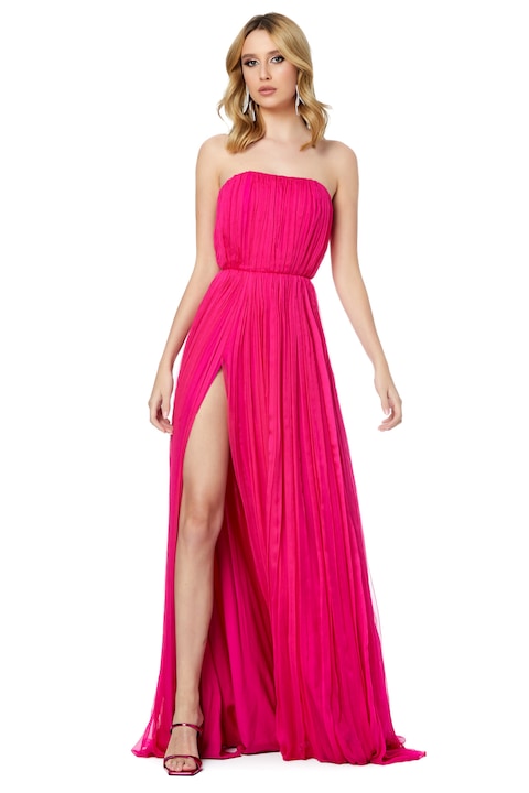 Розова копринена рокля Framboise Veralee