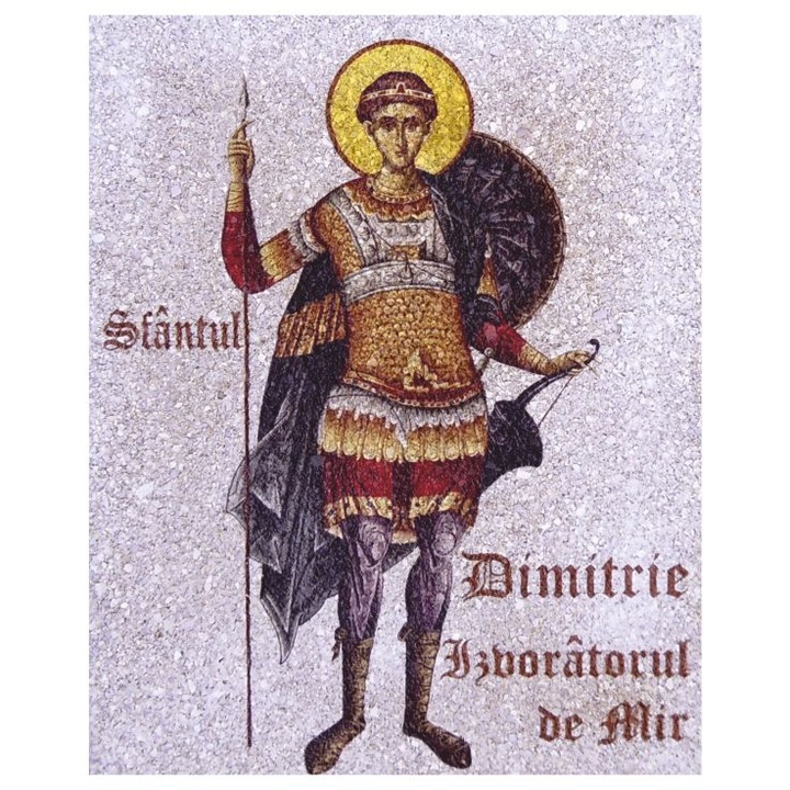 Icoana pe Coaja de Ou, Ecoart Movement, Sfantul Dimitrie-Izvoratorul de Mir, sfant ocrotitor, vindecator, protector, patron, aparator si calauzitor