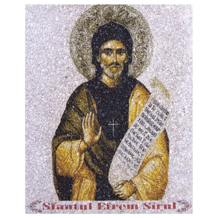 Icoana pe Coaja de Ou, Ecoart Movement, Sfantul Efrem Sirul, sfant vindicator si calauzitor