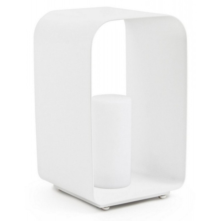 Veioza ambientala cu baterii fier alb Ridley 25x28x45 cm