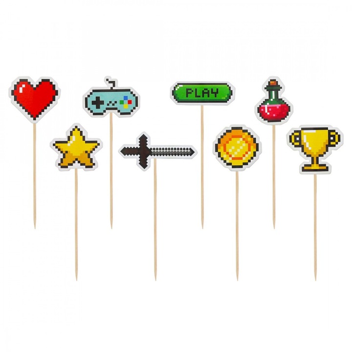 8 db-os pálcika parti dekoráció készlet, játék, 10 cm