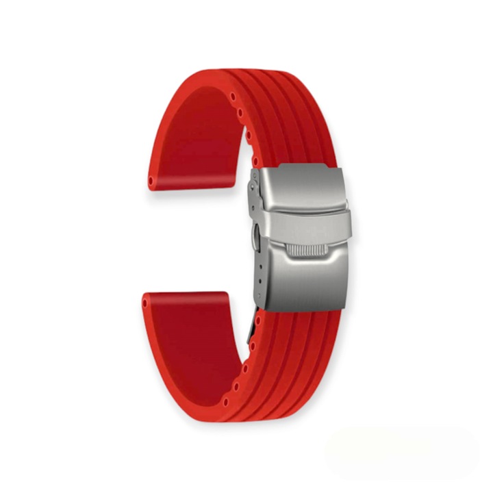 Силиконова каишка за часовник, сребриста катарама,