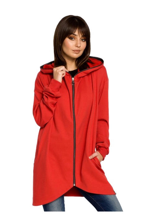 BeWear Női hosszú pulóver Lirohn B054 piros, Piros