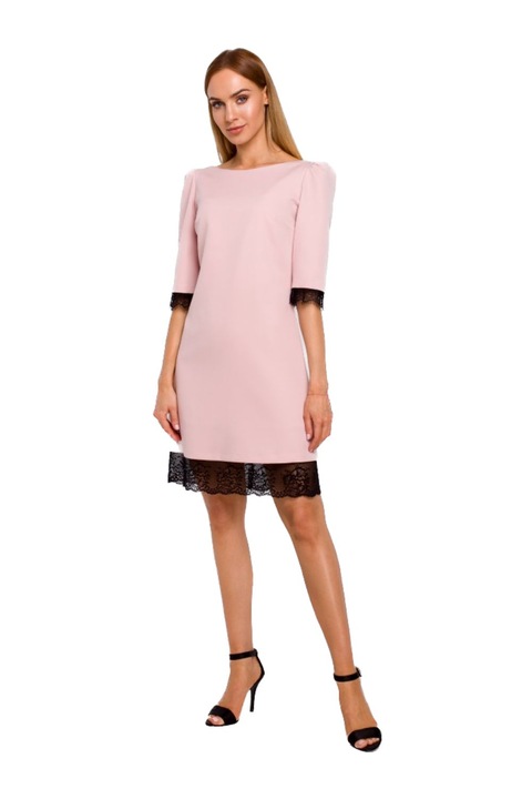 Made of Emotion Női mini ruha Kunga M489 púder rózsaszín, Rózsaszín