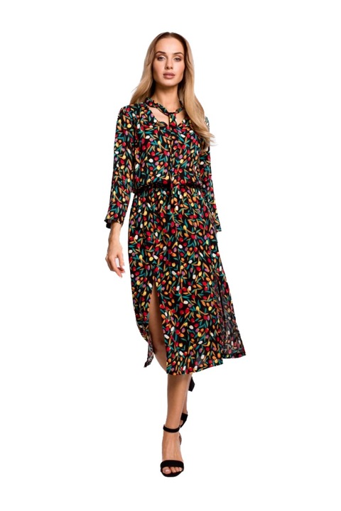 Made of Emotion Női midi ruha Pisha M519 fekete, Fekete