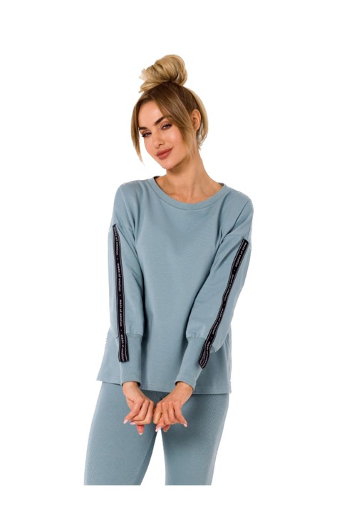 Fabricat din Emotion Pulover pentru femei fără glugă Tsewang M727 agave, Albastru deschis