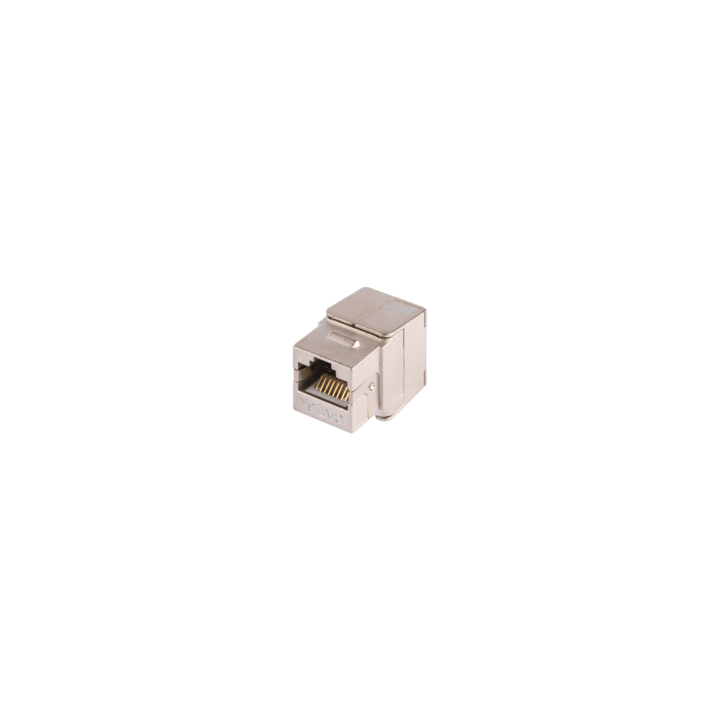 Nikomax Keystone вложка STP, CAT6a, RJ45/8P8C, T568A/B, 180 градуса, без инструменти, екранирана, метална (NMC-KJSA2-ET-MT)