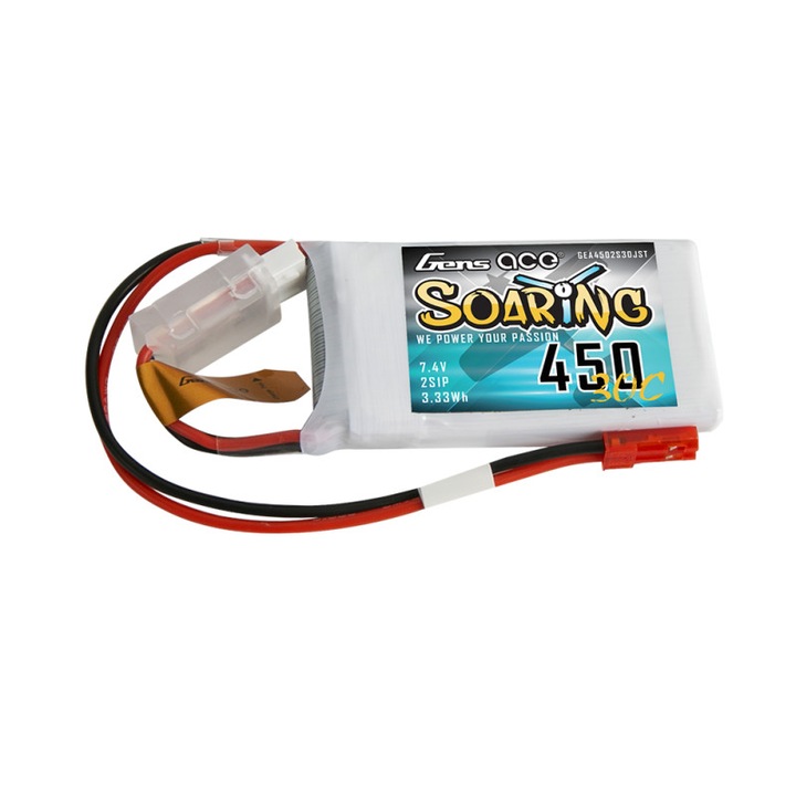 Baterie Gens Ace Soaring 450mAh 7,4V 30C 2S1P JST-SYP
