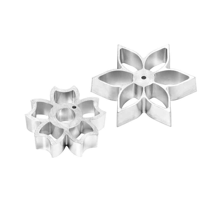 Set 2xForme prajitura, Plate-it, Floare, Argintiu
