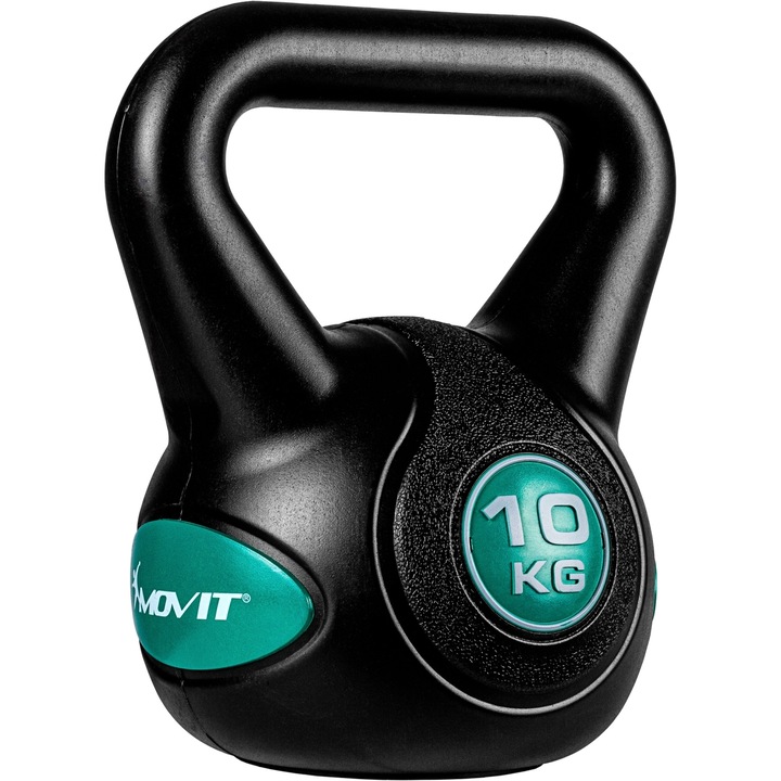 Kettlebell, MOVIT®, 10 kg, negru /verde