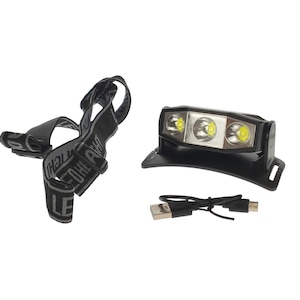 Lanterna cap, frontala, puternica, LED COB, incarcare prin USB, acumulator incorporat - J2301