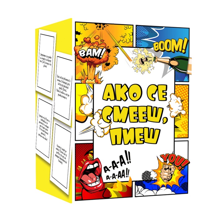 Парти игра, Ако се смееш - пий, за възрастни, 150 карти, многоцветни