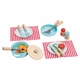 Дървен комплект за готвене и сервиране, Hape, 21 части