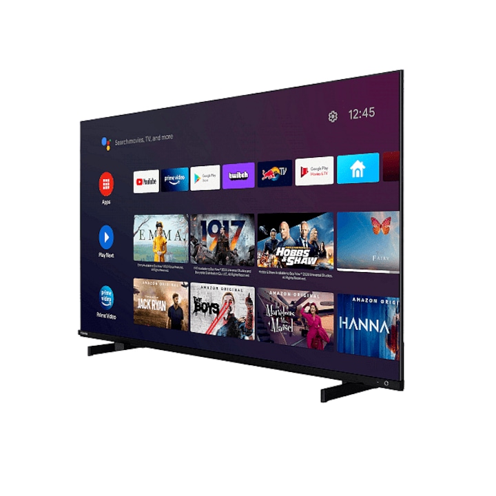 Телевизор Toshiba 50QA4263DG, 50" (127 см), 4K/UHD Smart DLED Android TV, HDR, DVB-T2/C/S2, Wi-Fi, Bluetooth, LAN, 3x HDMI, 2x USB, Черен