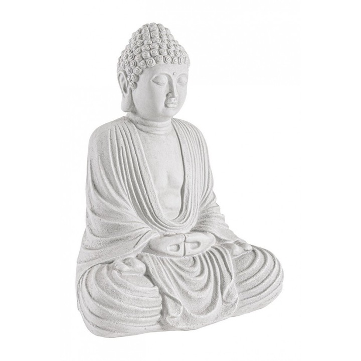 Статуетка на Буда от бяло фибростъкло 33.5x25x42 см