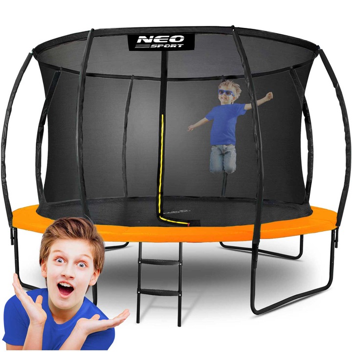 12ft/374cm профилиран градински батут с вътрешна мрежа Neo-Sport