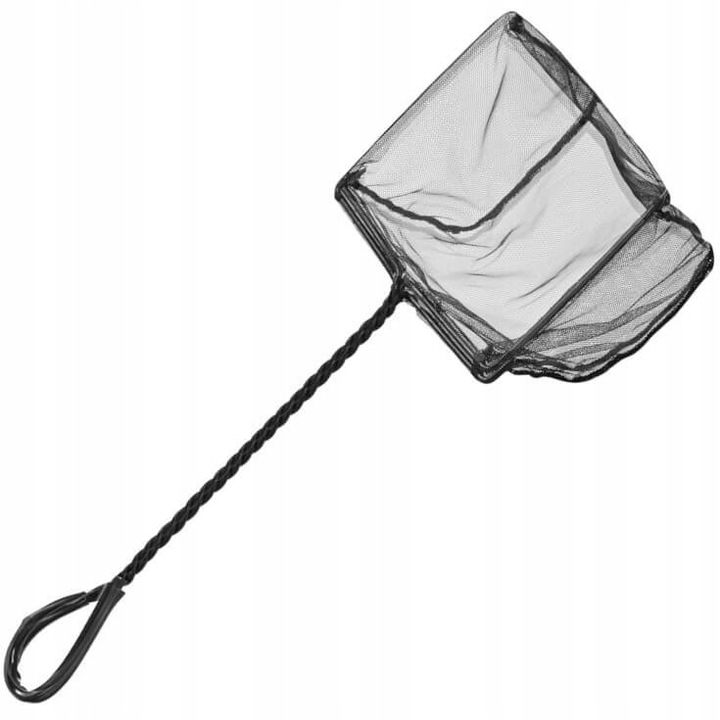 Akváriumi háló, Bones, Csúszásmentes fogantyú, 43x15 cm, Fekete