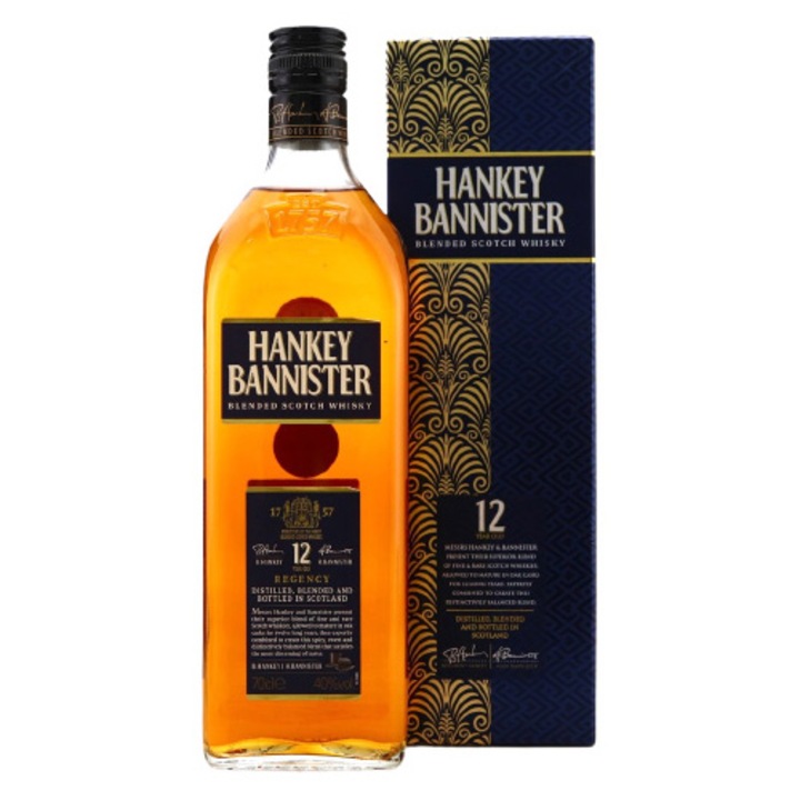 Hankey Bannister 12 éves Skót Whisky díszdobozban, 40%, 0.7l