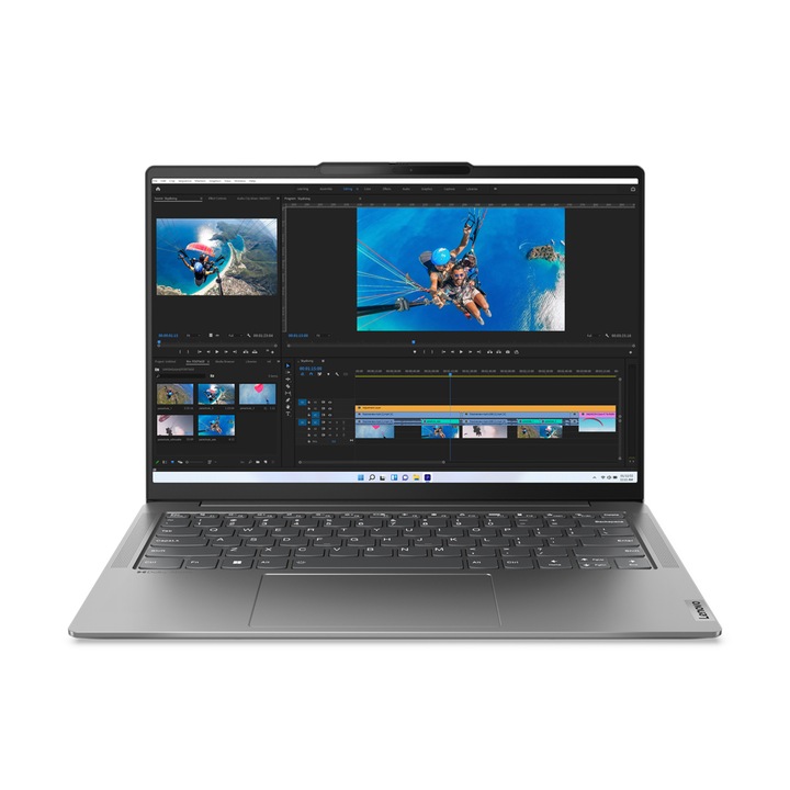 Лаптоп Lenovo Yoga Pro 7 14IRH8, 82Y7003JBM, 14.5", Intel Core i5-13500H (12-ядрен), Intel Iris Xe Graphics, 16GB 5200MHz onboard LPDDR5, Сив