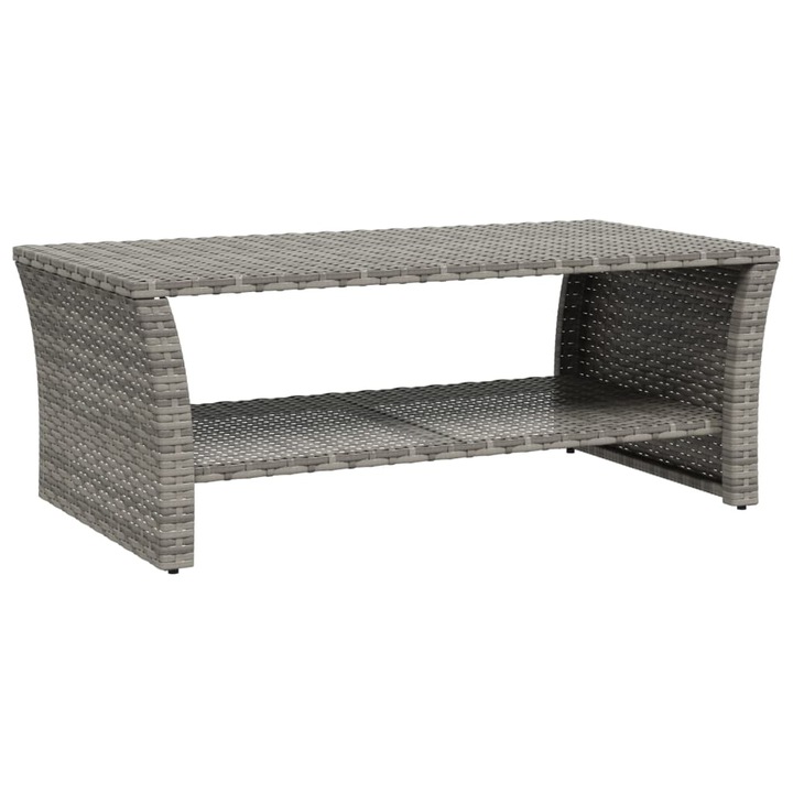 Кафе маса vidaXL, Сива, 100x50x40 см, Полиратан, 5.4 Kg