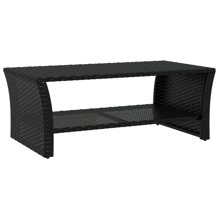 Кафе маса vidaXL, Черна, 100x50x40 см, Полиратан, 5.4 Kg