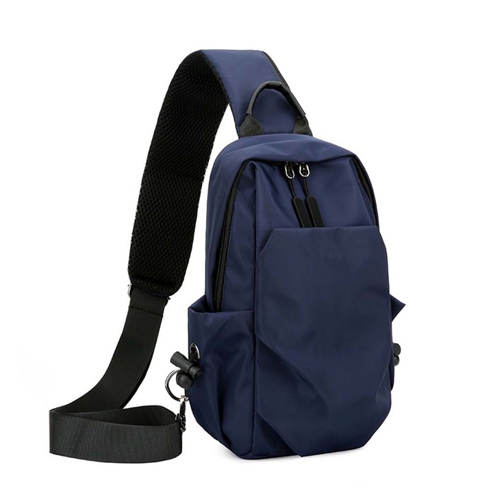 Dollcini, férfi melltáska, üzleti, utazási, vízálló, karcálló, többcélú, sötétkék