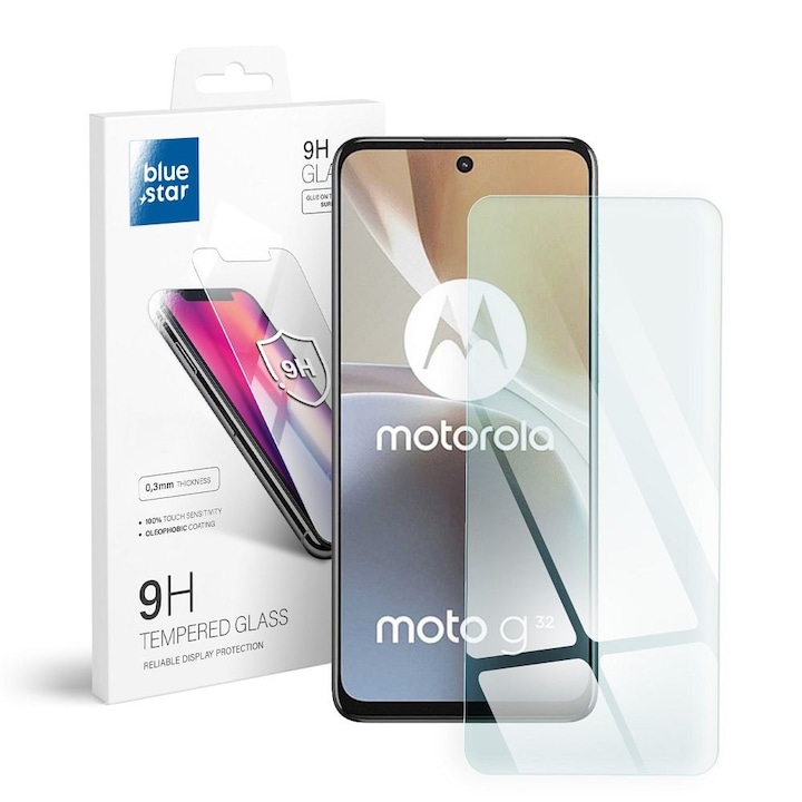 Motorola Moto G32 / G62 5G kompatibilis üvegfólia, előlapi, edzett, Bluestar