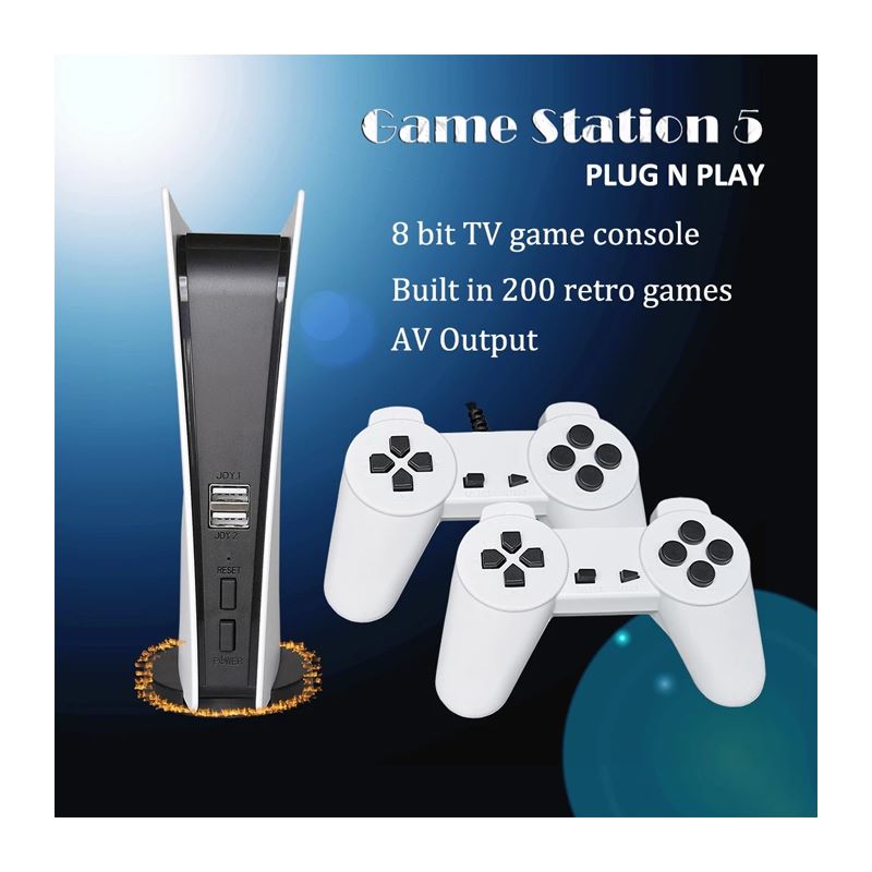 Consola Jocuri Video Retro Impact Vision®, 2 Controllere Wireless, Super 8 BIT Game, Alb