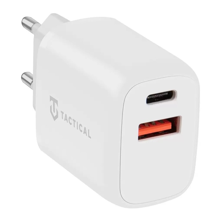 Tactical PD 20W Töltő adapter USB-A+C fehér (126184)