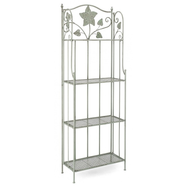 Raft 4 polite otel verde patinat 59x28x167 cm