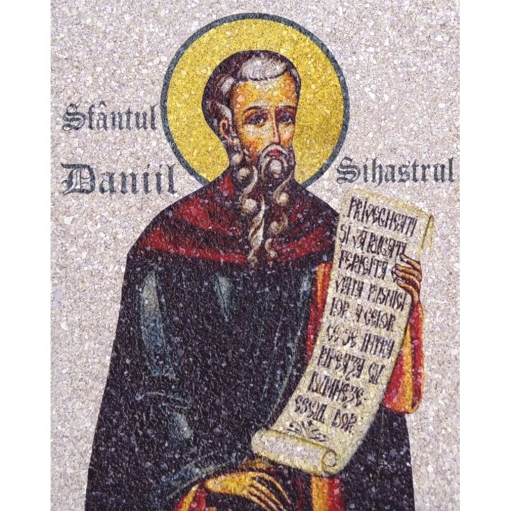 Icoana pe Coaja de Ou, Ecoart Movement, Sfantul Daniil Sihastrul-2, sfant ocrotitor, vindecator, protector, aparator si calauzitor