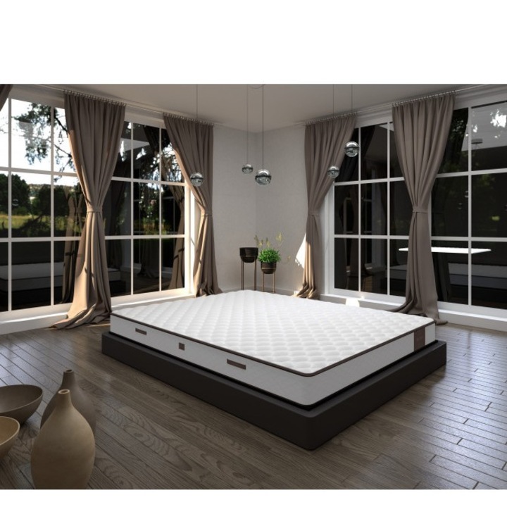 Saltea Ortopedica, Romesa Midia, 160x200x27cm, Structura complexa din Spuma Poliuretanica si plasa de arcuri, sistem aerisire, fermitate medie