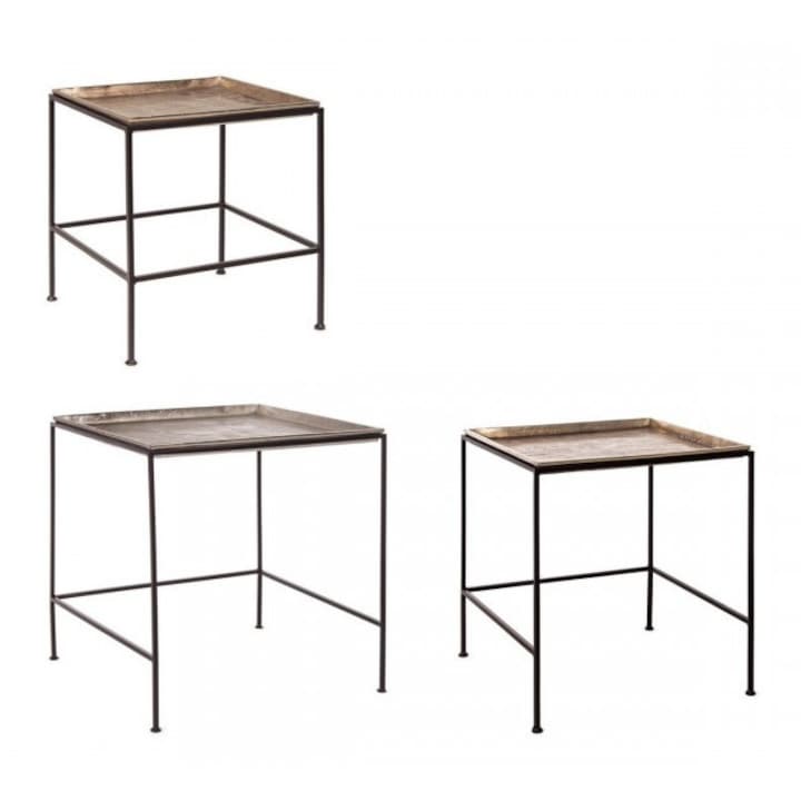 Комплект от 3 алуминиеви стоманени маси Amira 40x40x45 см, 50x50x56 см, 60x60x64 см
