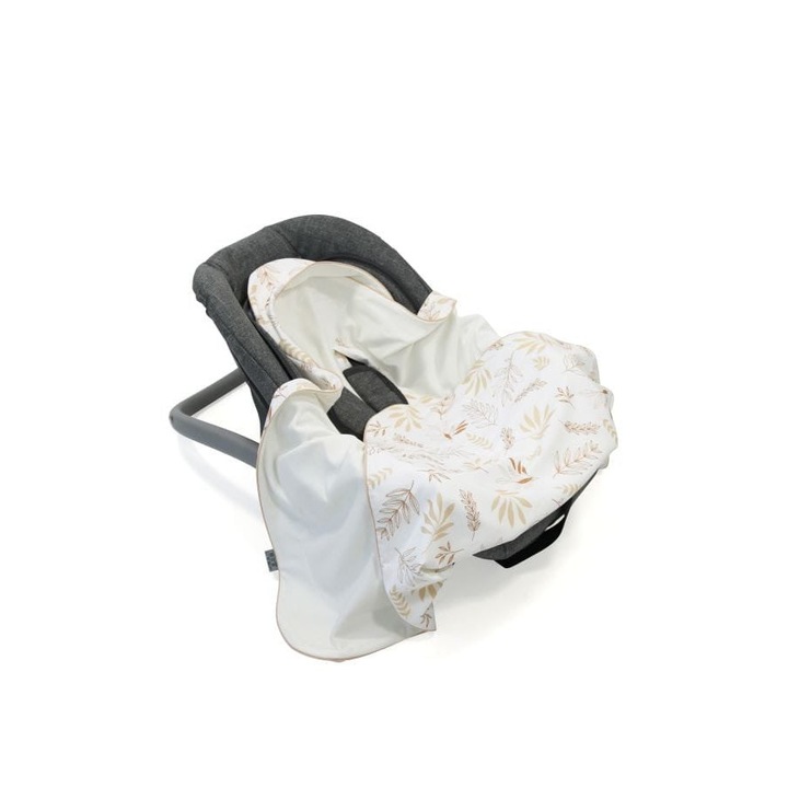 Paturica pentru Infasat Bebe in Scaun Auto, 91 x 91 cm, Tiny Star, Grain